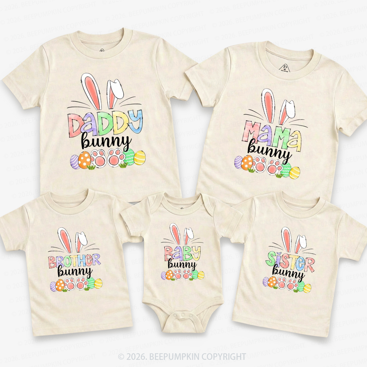 Personalized Easter Bunny Egg Family Matching T-Shirts