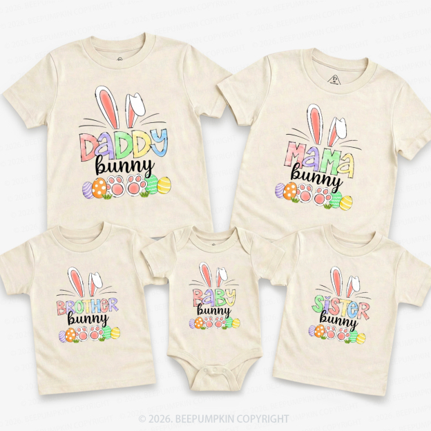 Personalized Easter Bunny Egg Family Matching T-Shirts