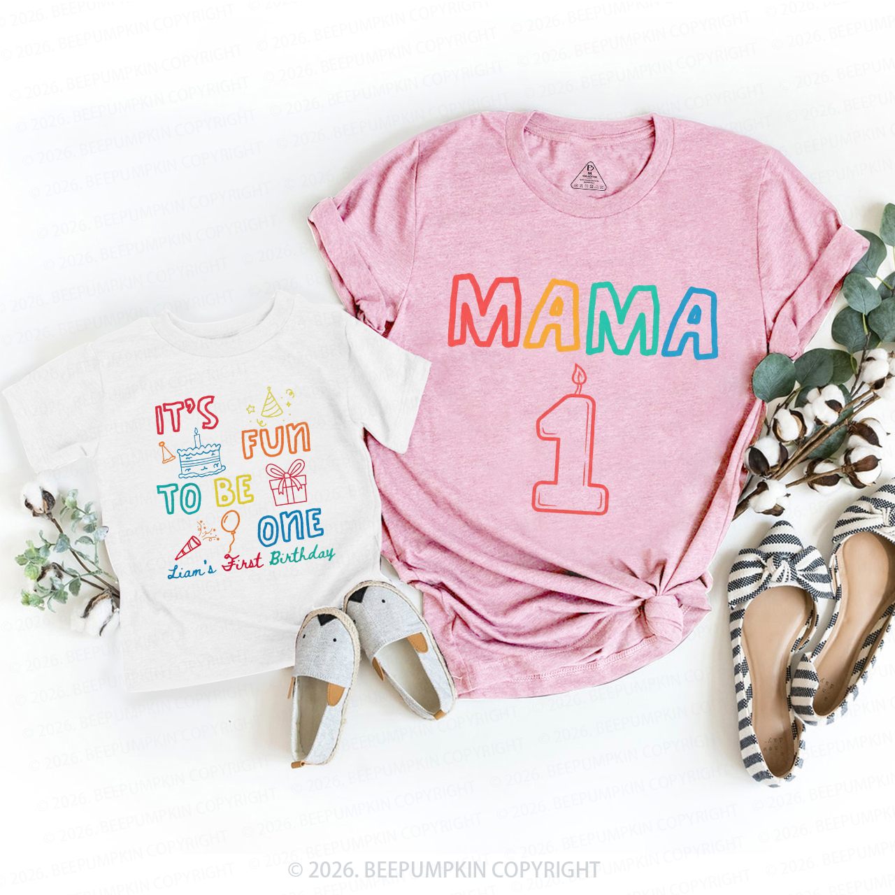 Personalized It's Fun to Be One Birthday Family Matching T-Shirts