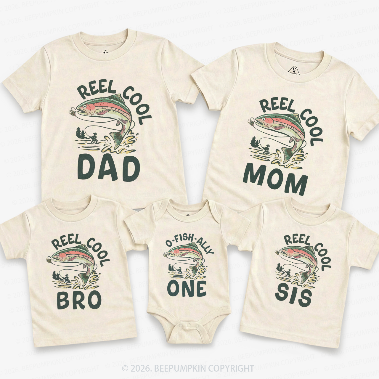 O Fishally 1st Birthday Family Matching T-Shirts