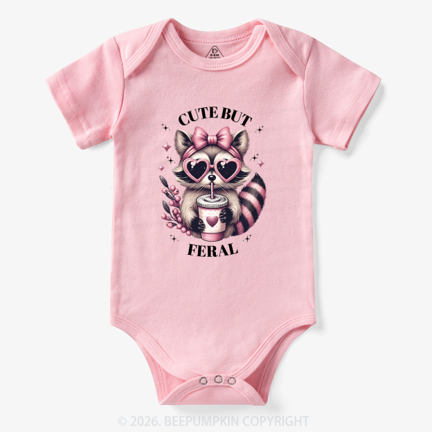 Cute But Feral Funny Raccoon Bodysuit