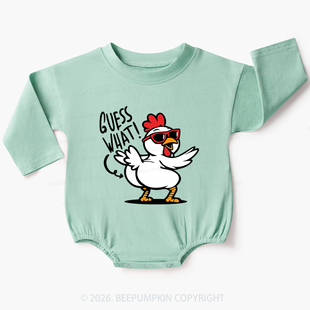 Funny Guess What Chicken Butt Baby Bubble Romper