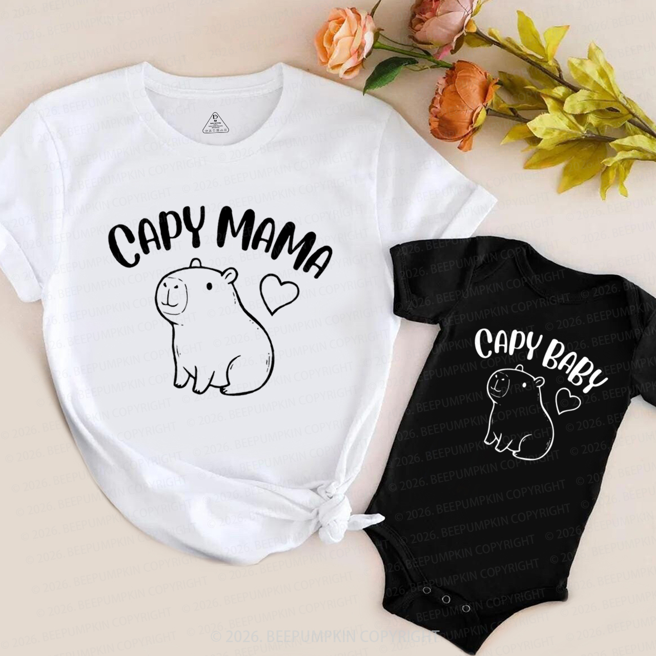 Capybara Mommy and Me Mom&Me Matching T-Shirts