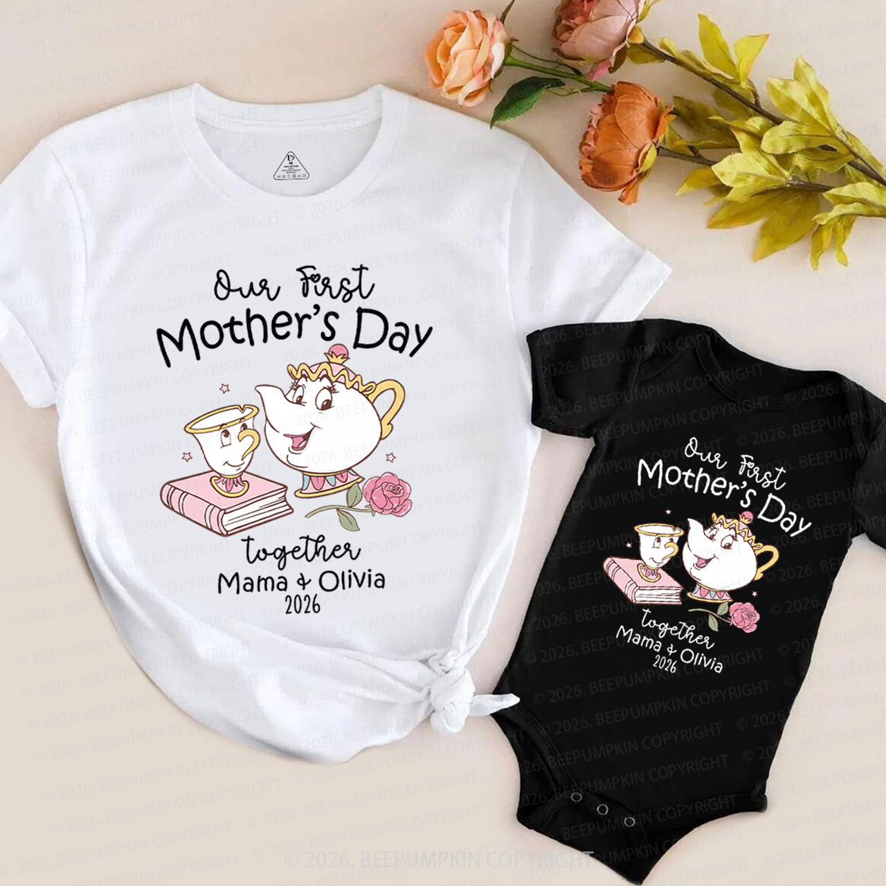Personalized 1st Mother's Day Mom&Me Matching T-Shirts