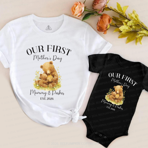 Personalized First Mother's Day Little Bear Mom&Me Matching T-Shirts
