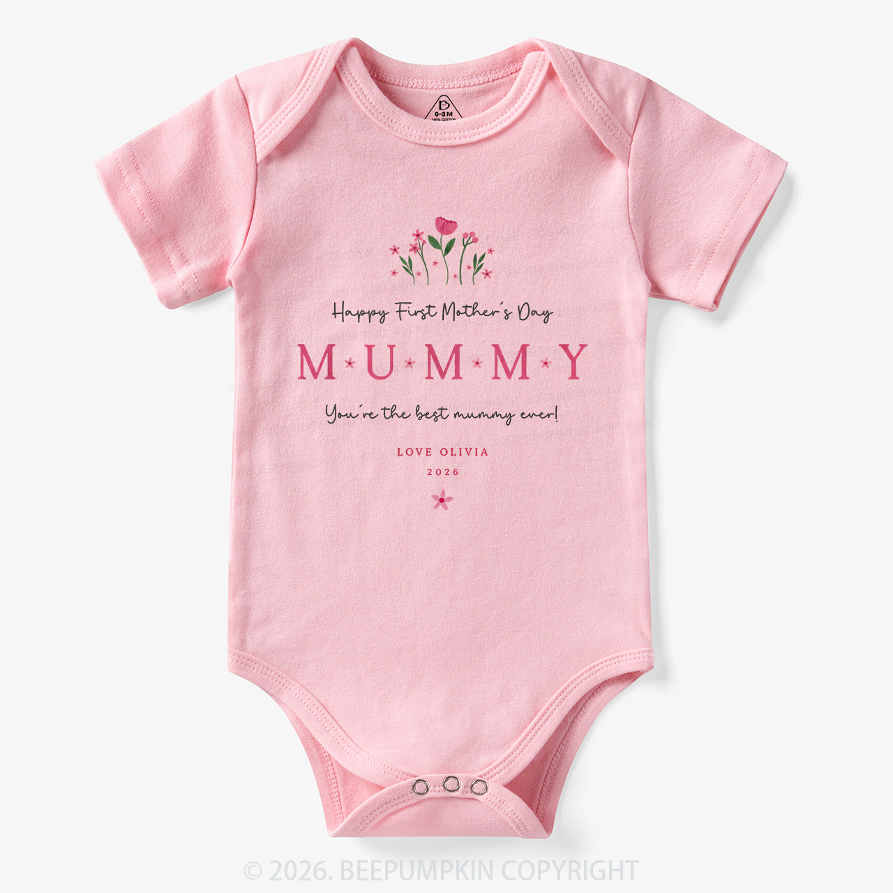 Personalized Our First Mother's Day Together Flower Bodysuit
