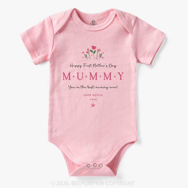 Personalized Our First Mother's Day Together Flower Bodysuit