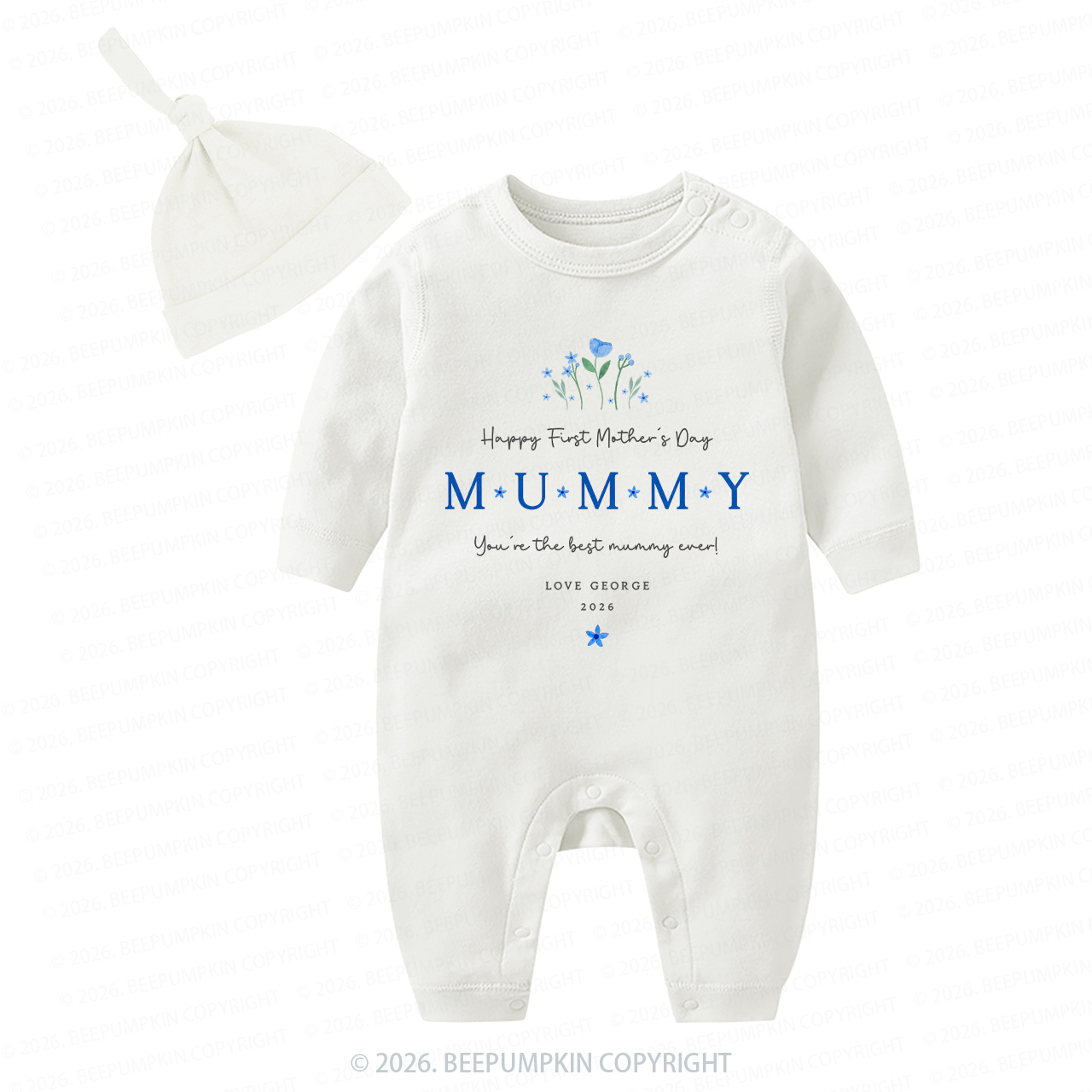 Personalized Our First Mother's Day Together Flower Baby Coming Home Outfit