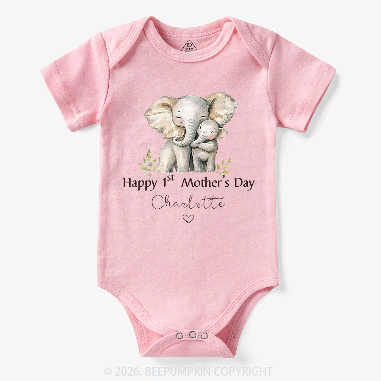 Personalized Happy Cute 1st Mother's Day Bodysuit
