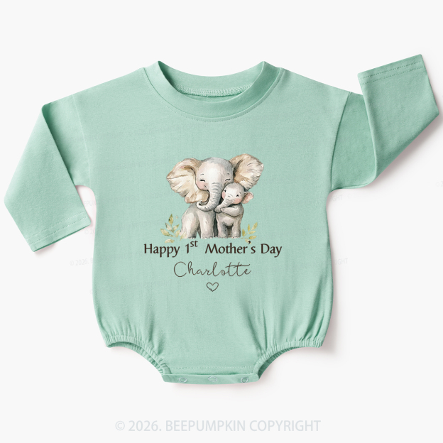 Personalized Happy Cute 1st Mother's Day Baby Bubble Romper