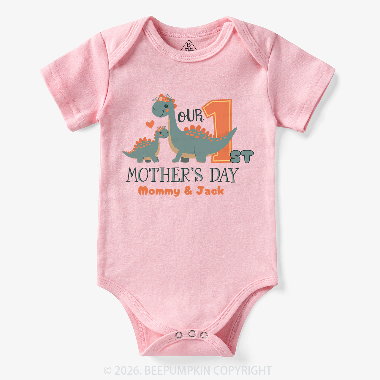 Personalized Funny Dinosaur Mother's Day Bodysuit
