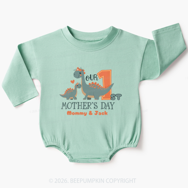 Personalized Funny Dinosaur Mother's Day Baby Bubble Romper