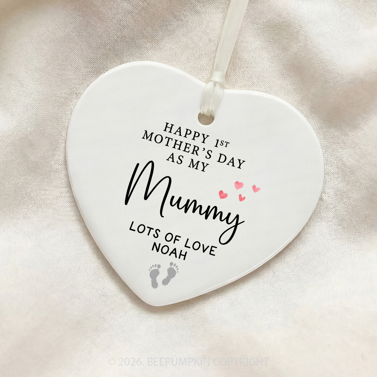 Personalized Happy 1st Mother's Day Ornament Beepumpkin