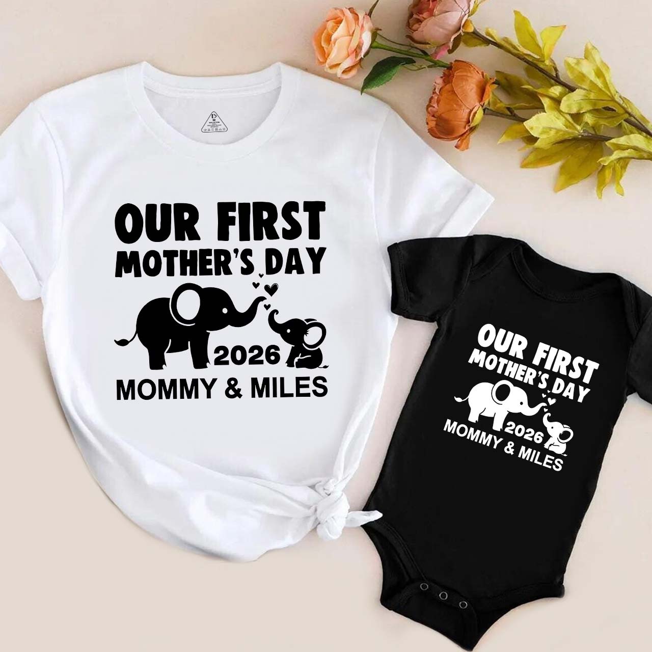 Elephant First Mothers Day Mom&Me Matching Tees