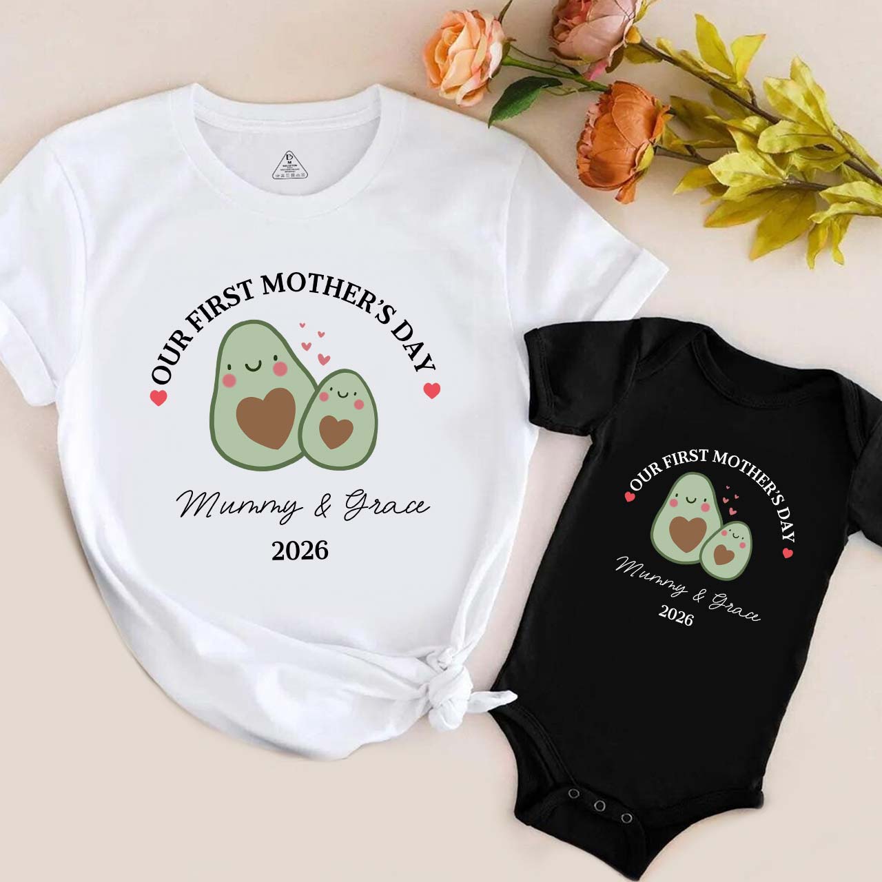Personalized Avocado Mom&Me Matching Tees