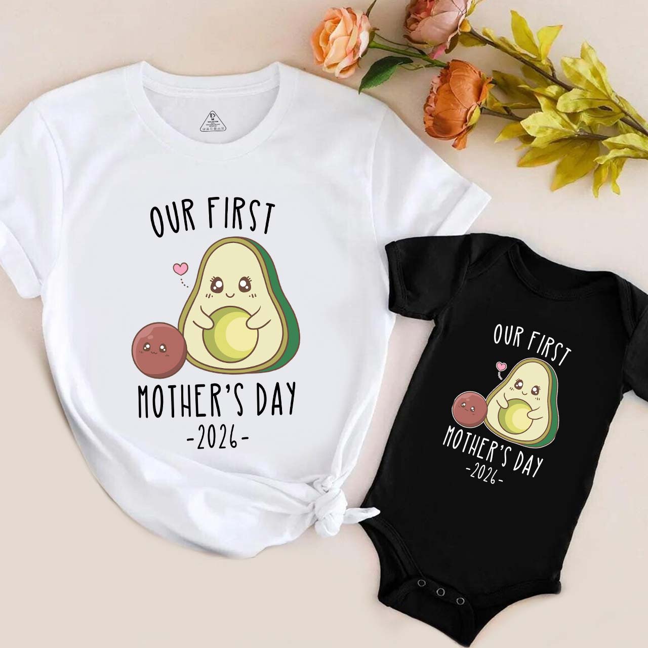Personalized Avocado Funny Our First Mother's Day Mom&Me Matching Tees