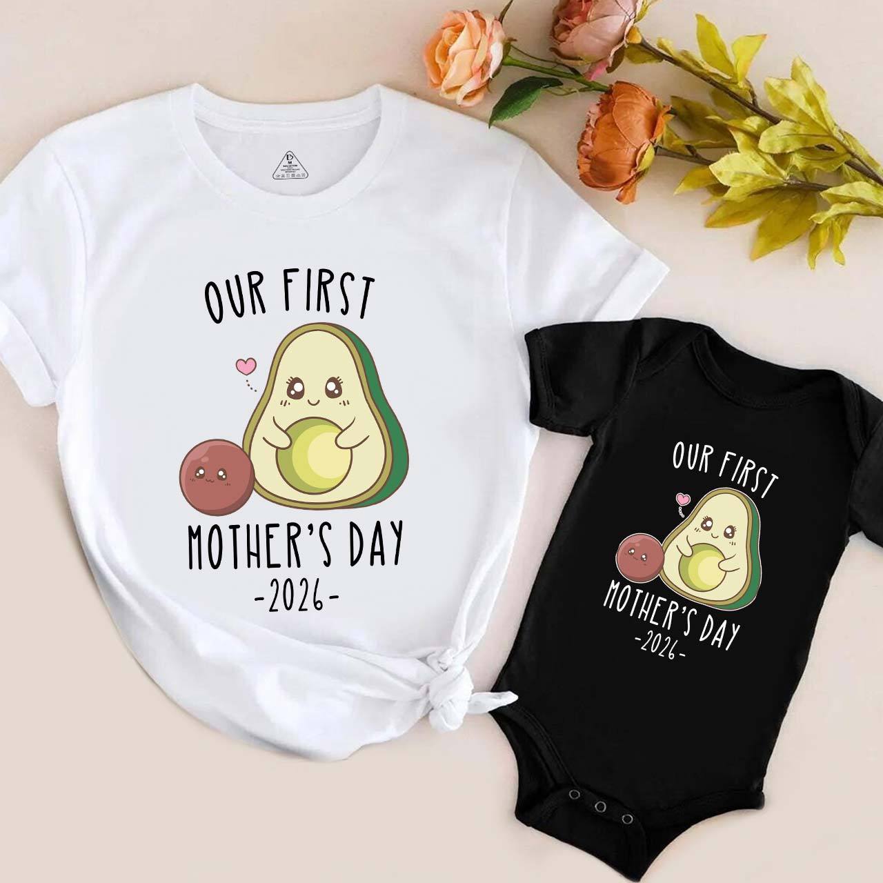 Personalized Avocado Funny Our First Mother's Day Mom&Me Matching Tees