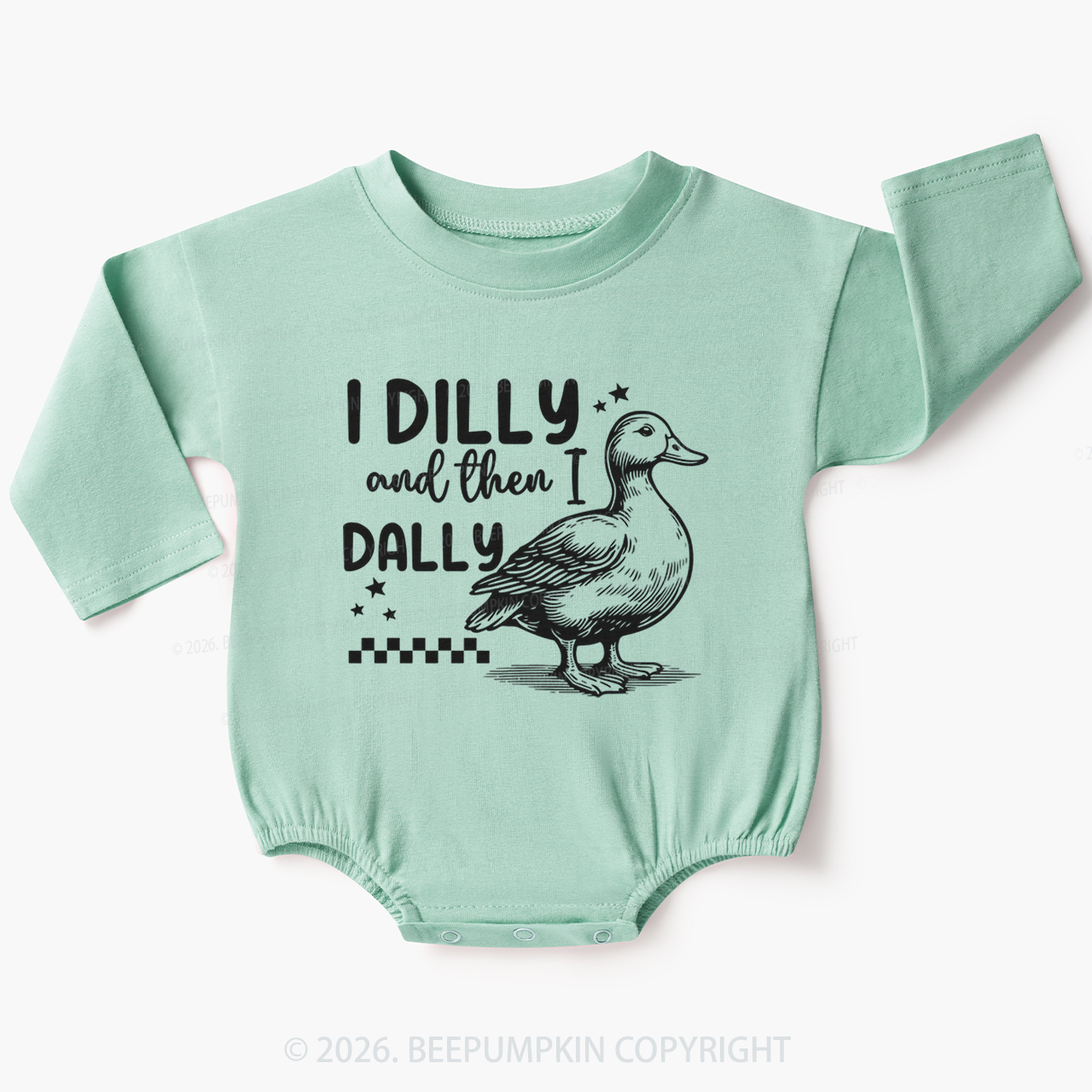 I Dilly And Then I Dally Silly Goose Baby Bubble Romper
