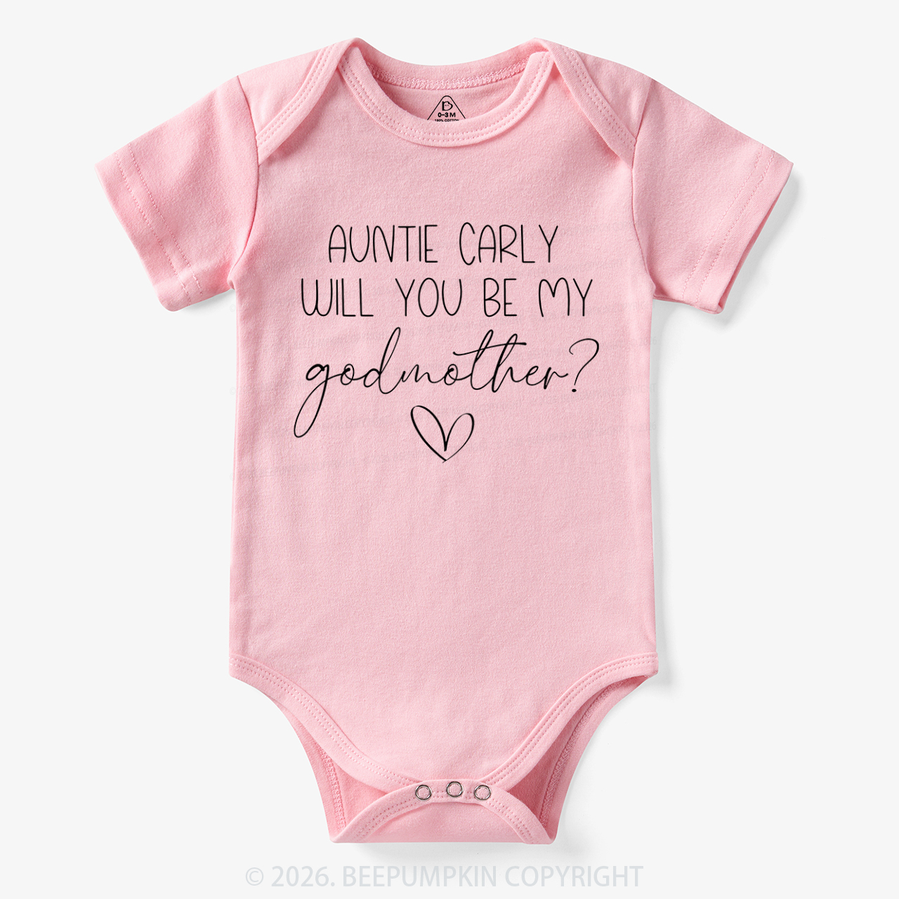 Personalized Auntie Will You Be My Godmother Bodysuit