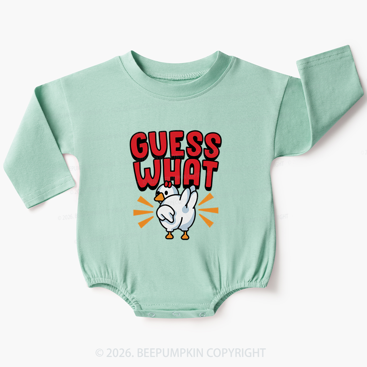Guess What Chicken Butt Silly Joke Baby Bubble Romper