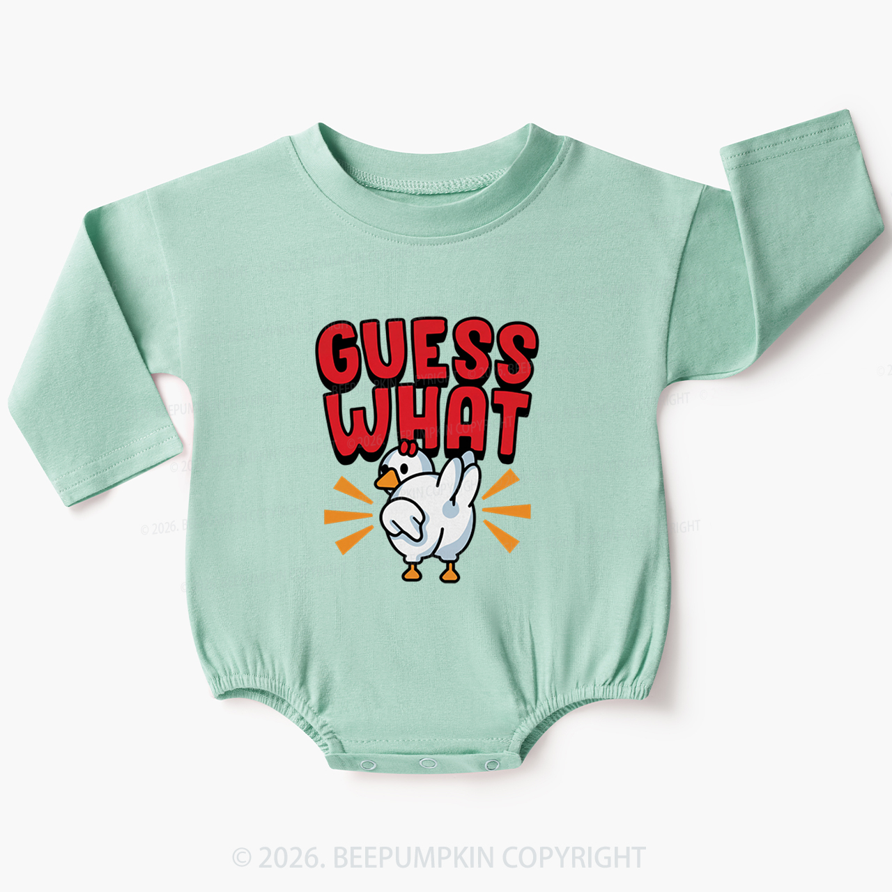 Guess What Chicken Butt Silly Joke Baby Bubble Romper