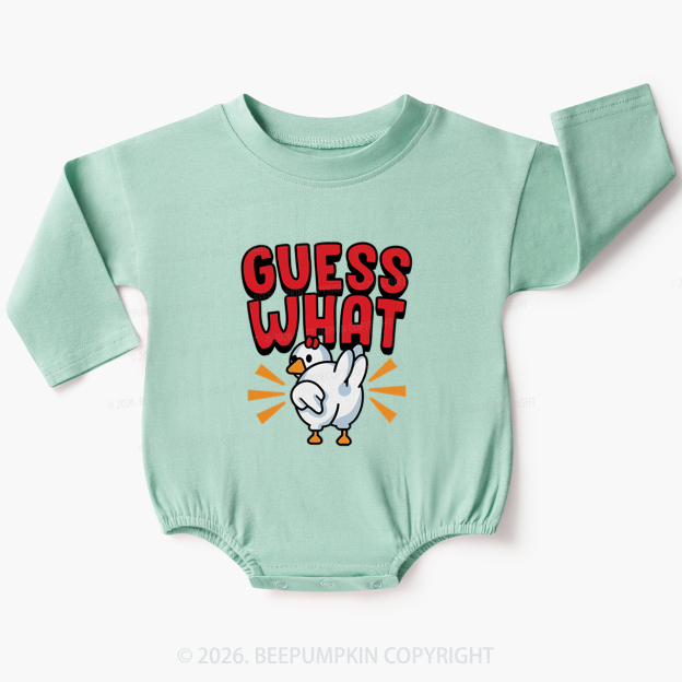 Guess What Chicken Butt Silly Joke Baby Bubble Romper