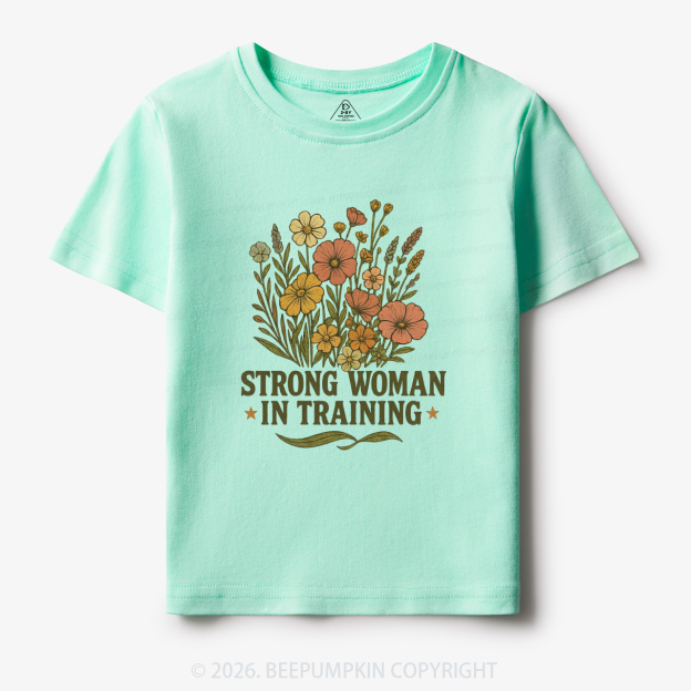 Strong Woman In Training Floral Toddler&Kid's Tees