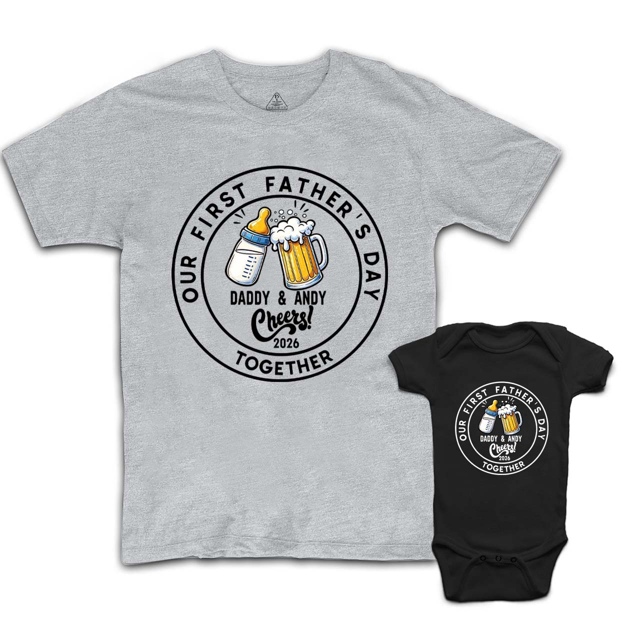 Personalized Our First Father's Day Dad&Me Matching Shirts