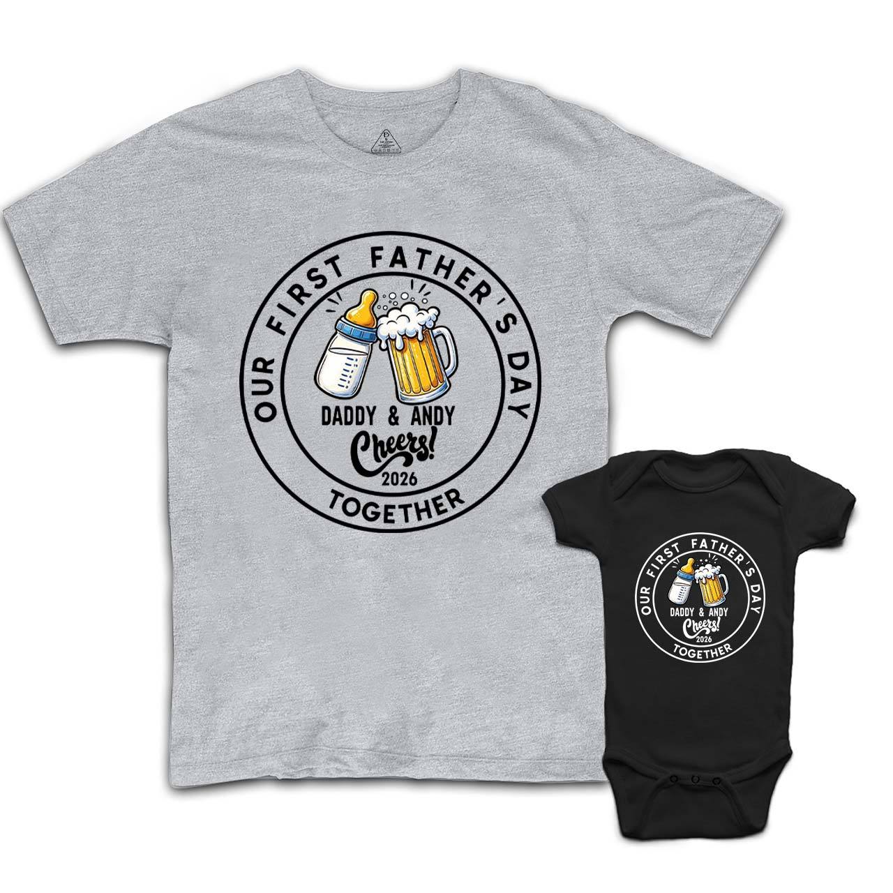 Personalized Our First Father's Day Dad&Me Matching Shirts