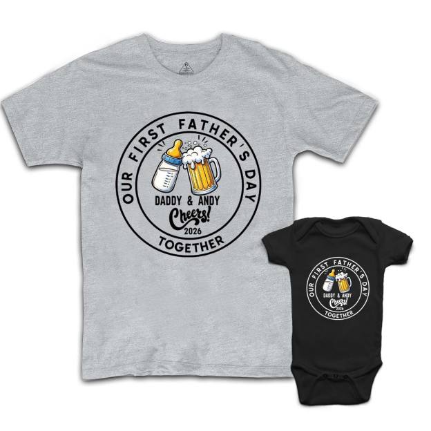 Personalized Our First Father's Day Dad&Me Matching Shirts