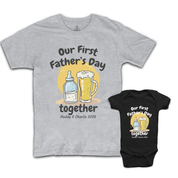 Personalized First Father's Day Dad&Me Matching Shirts