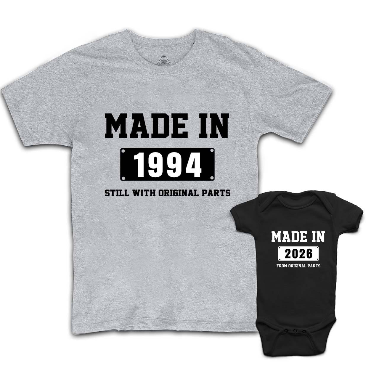 Personalized Made In Date Dad and me Matching Shirts
