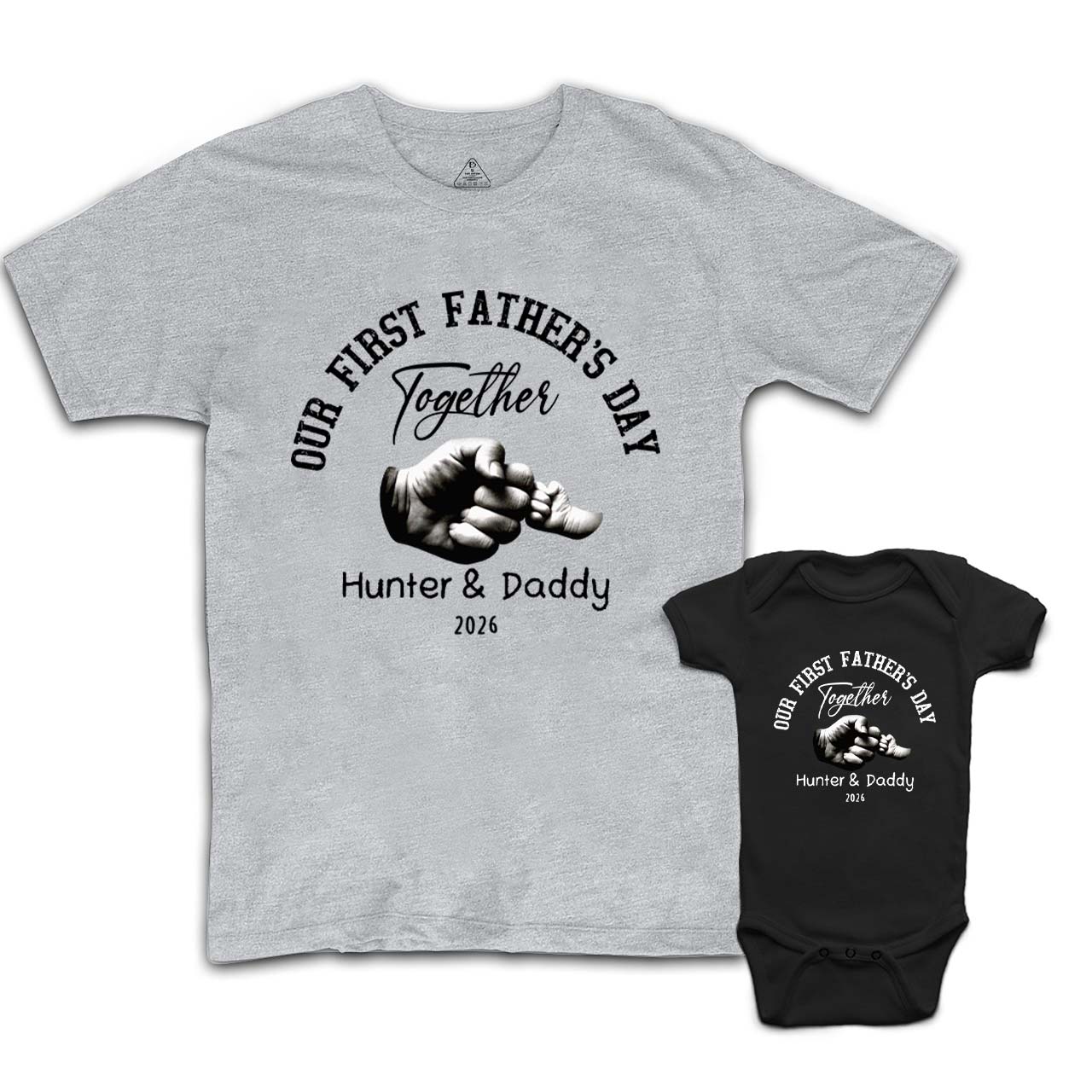 Our First Fathers Day Fist Bump Daddy And Me Matching Shirt