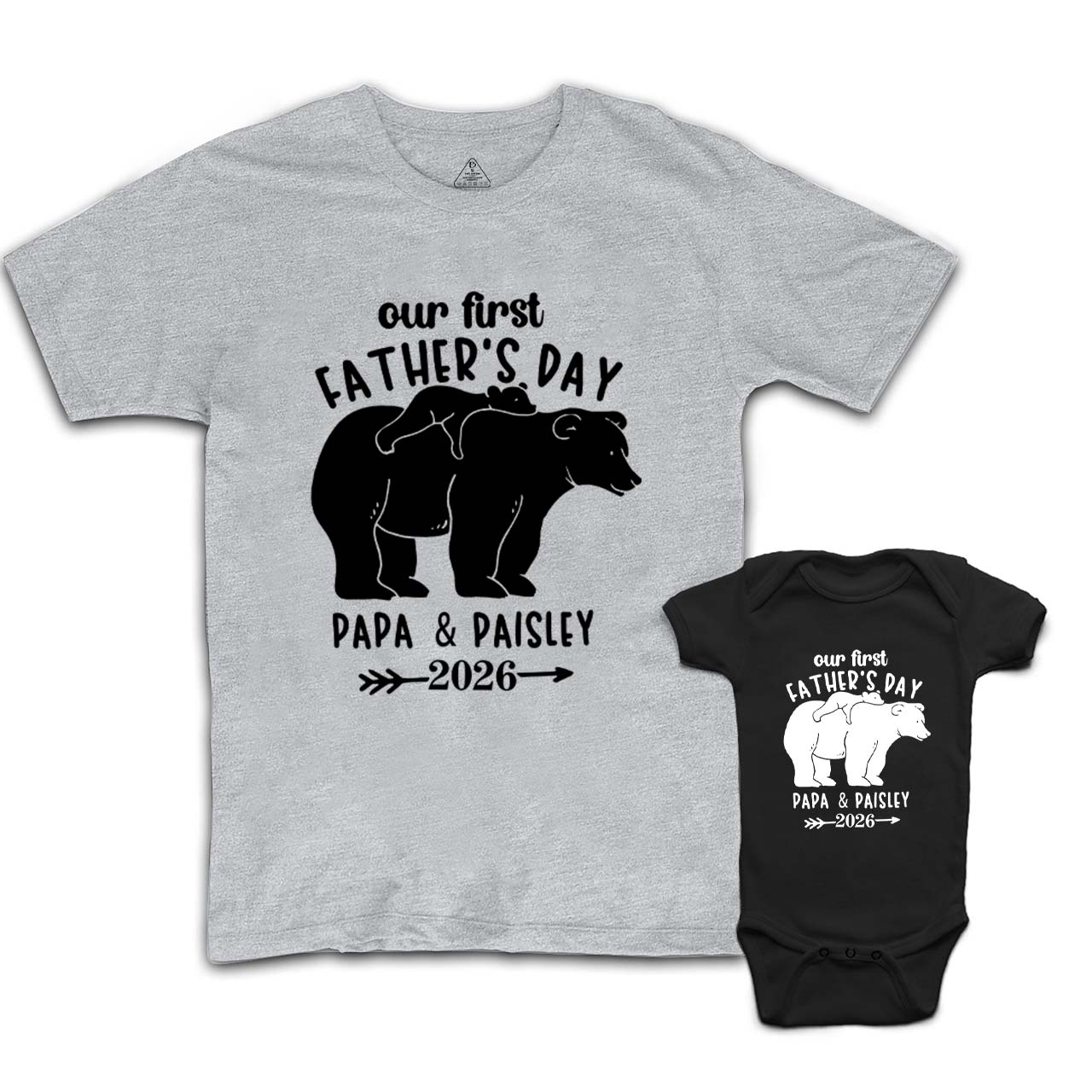 First Dad and me Gift-Dad Bear With Baby Bear Shirts