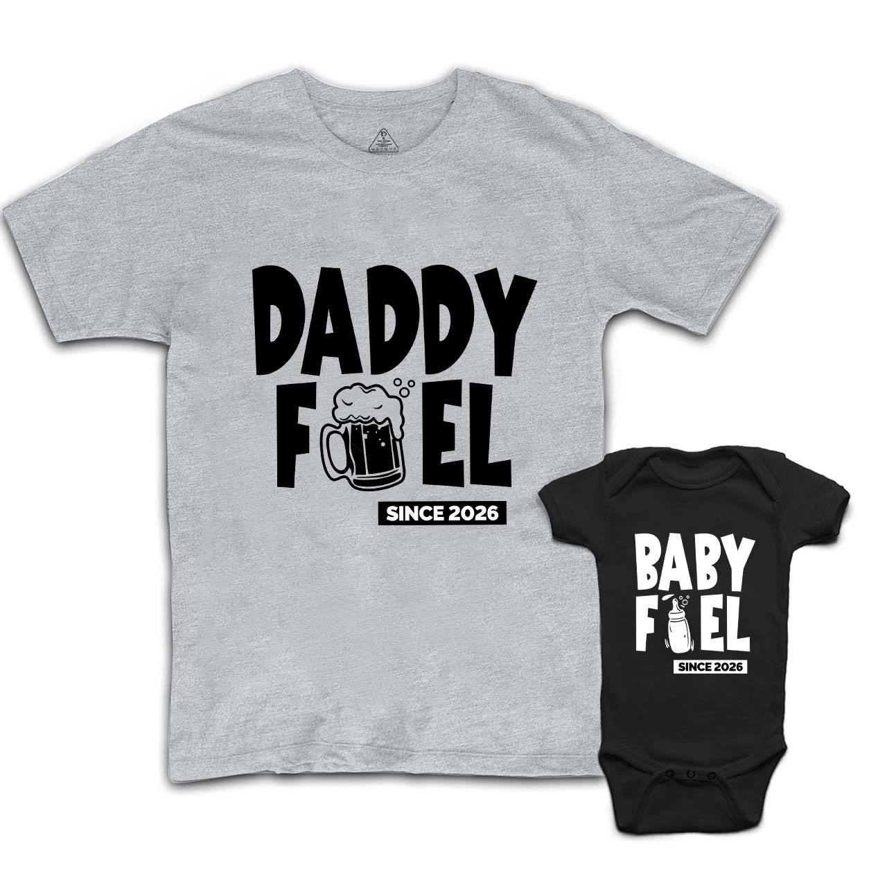 Daddy Fuel Baby Fuel Drinking Buddies Dad & Me Matching T-Shirts