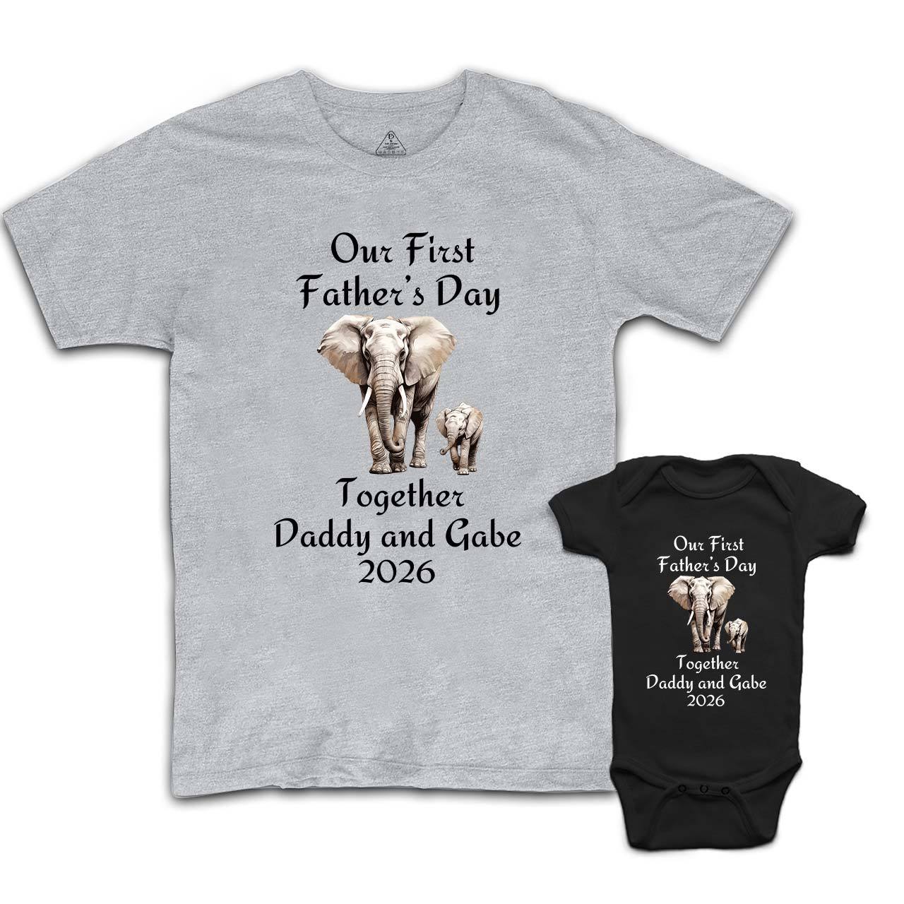 Custom Our First Father's Day Together Daddy And Me Matching Shirt
