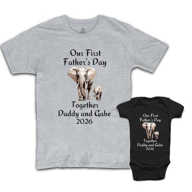 Custom Our First Father's Day Together Daddy And Me Matching Shirt