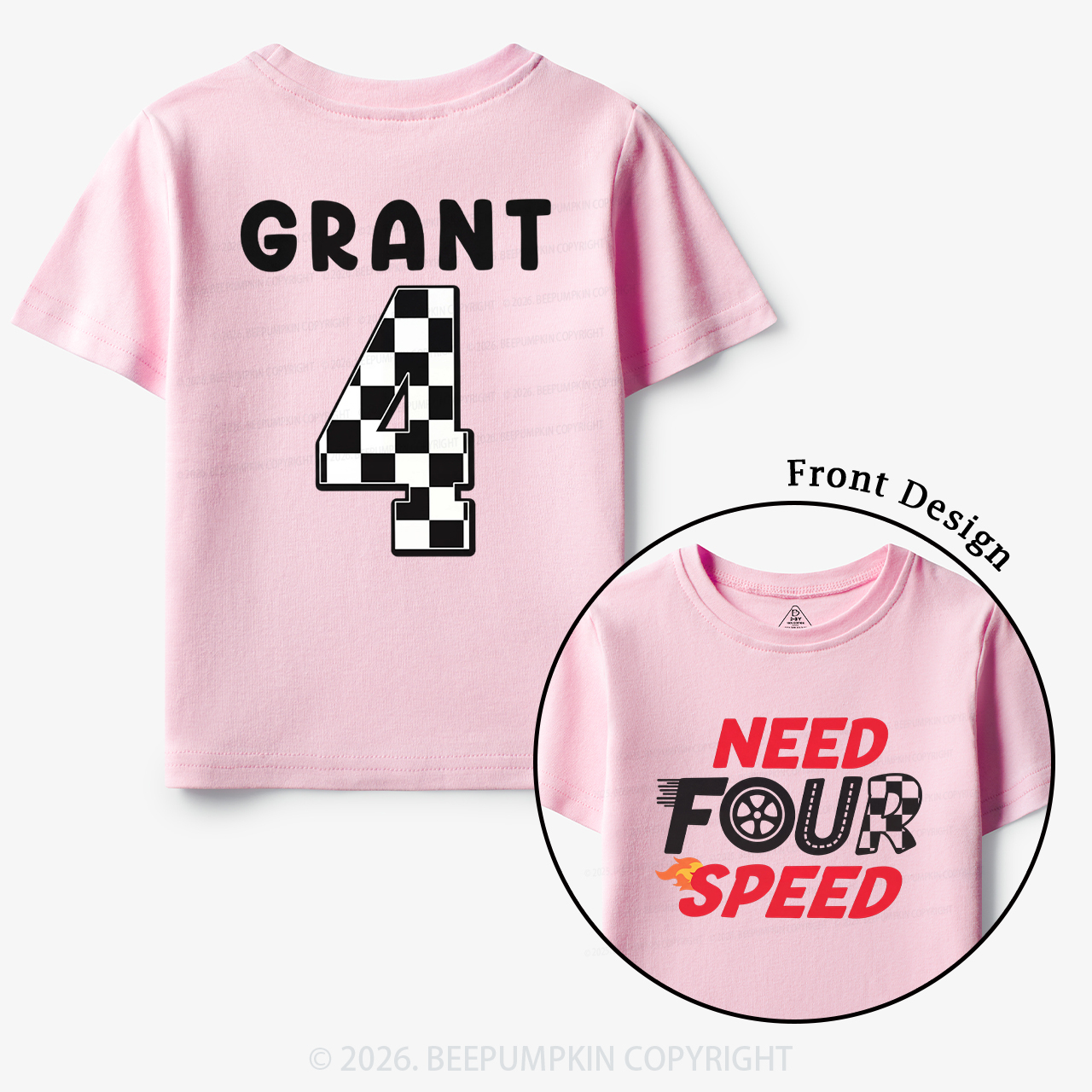 Personalized Racecar Birthday Toddler&Kid's Tees