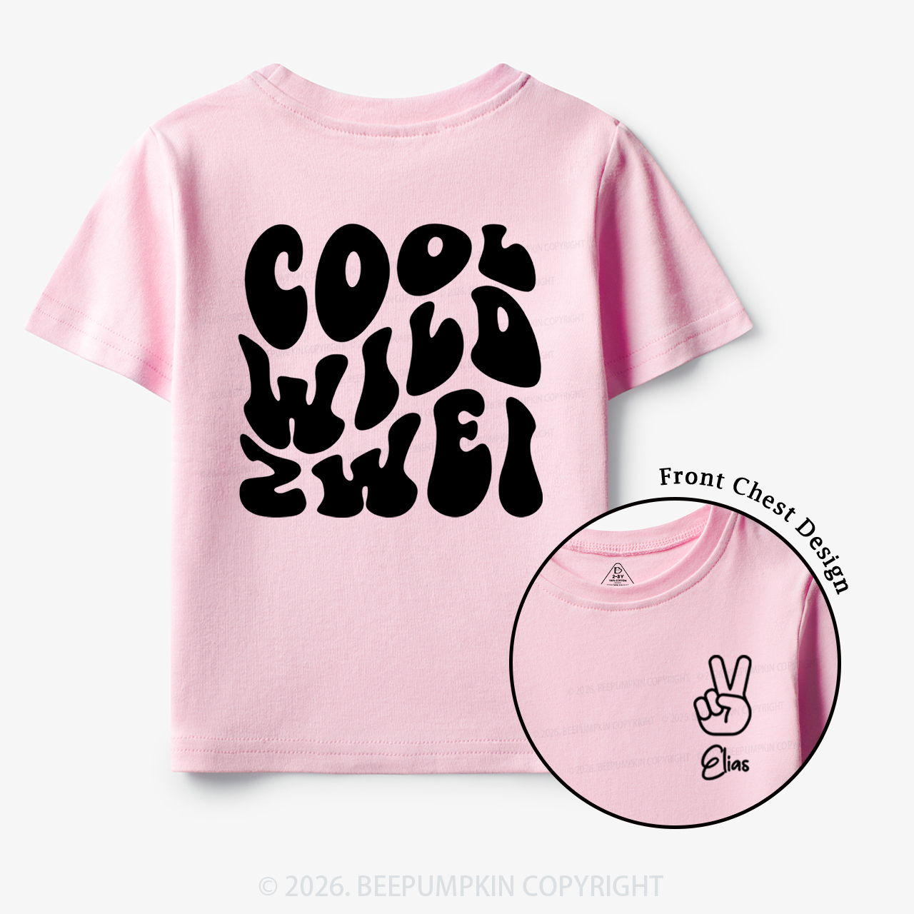 Personalized Birthday Cool Wild Zwei Toddler&Kid's Tees