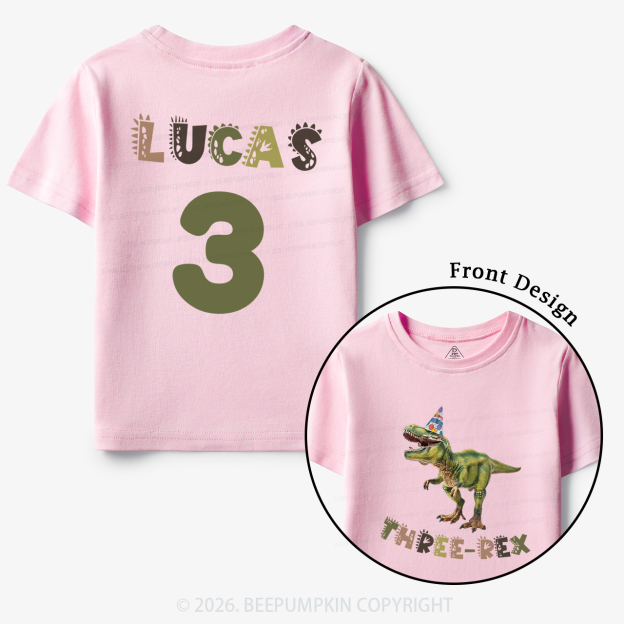Personalized Dinosaur Birthday Party Toddler&Kid's Tees