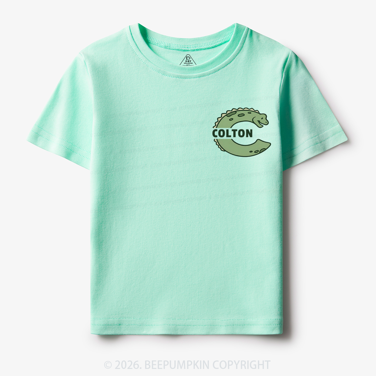 Personalized Cute Dinosaur Initial With Name Toddler&Kid's Tees