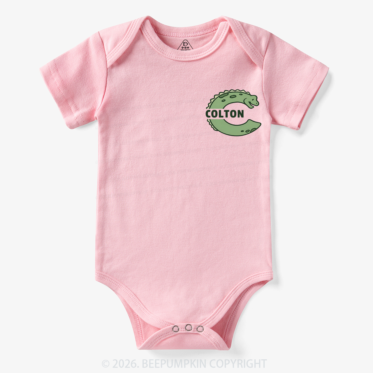 Personalized Cute Dinosaur Initial With Name Bodysuit