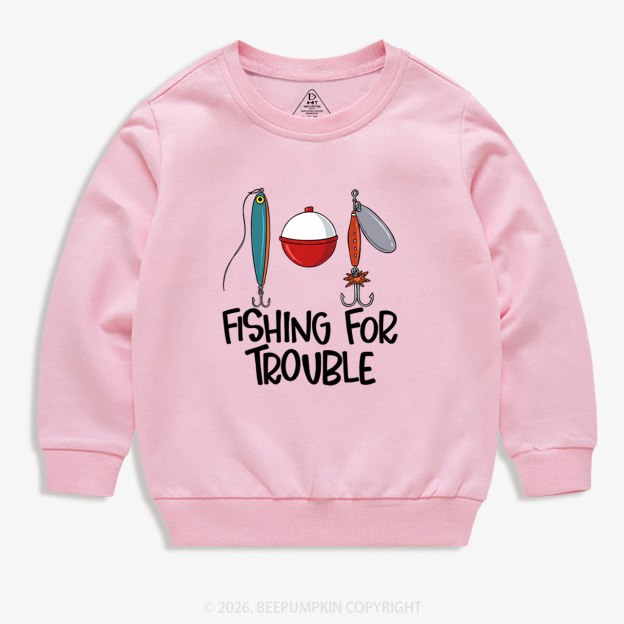 Fishing For Trouble Kid's Sweatshirt
