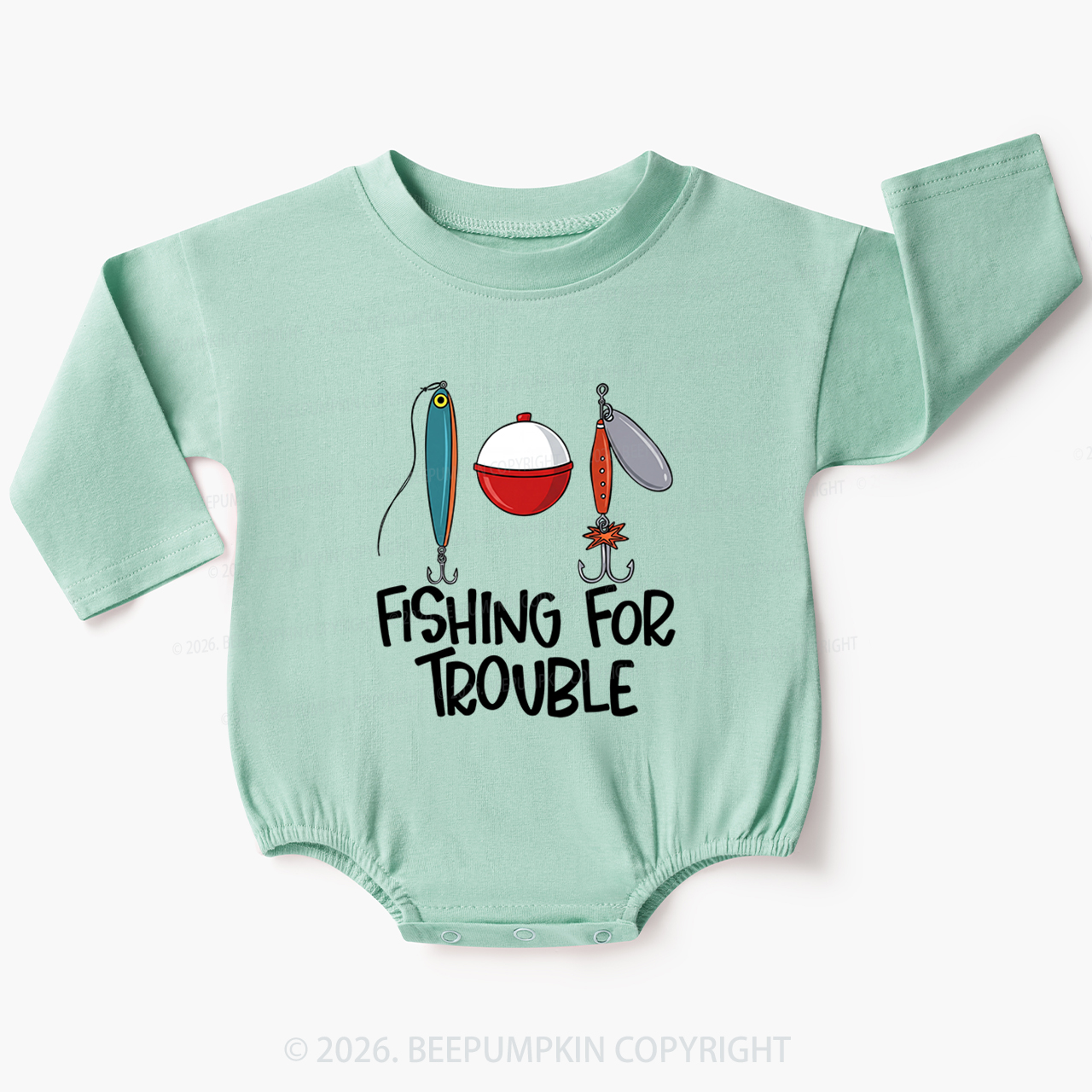 Fishing For Trouble Baby Bubble Romper