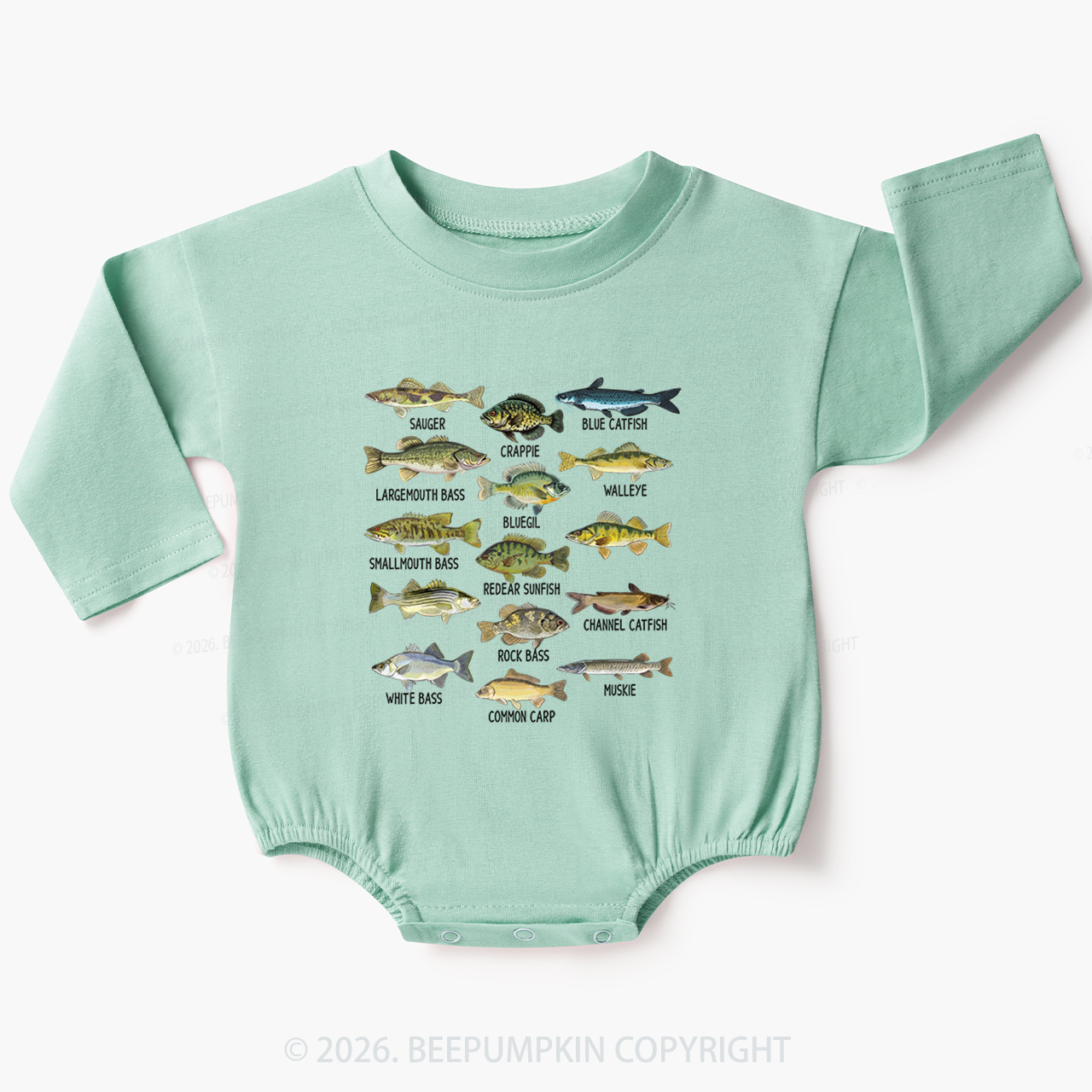 North American Fish Baby Bubble Romper