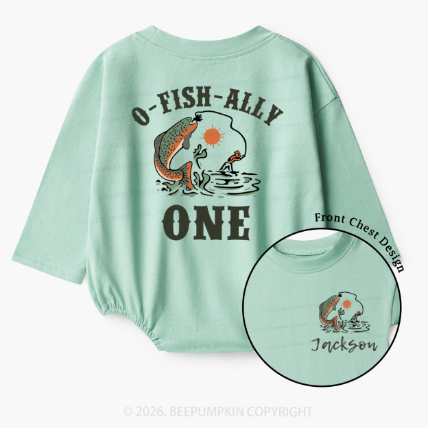 Personalized O-Fish-Ally One Birthday Party Baby Bubble Romper