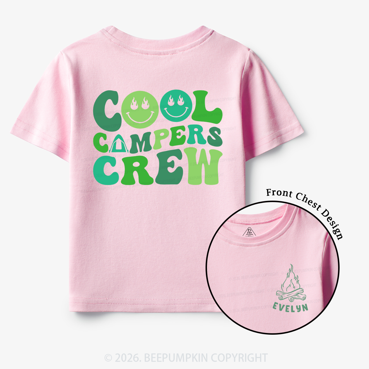 Personalized Name Cool Campers Crew Toddler&Kid's Tees