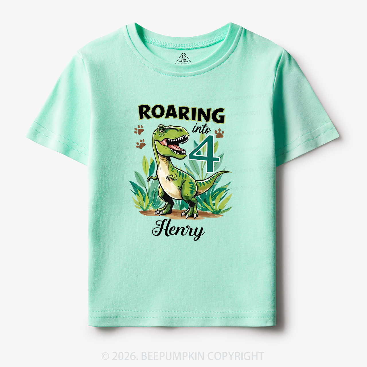 Personalized Dinosaur Birthday Any Age Toddler&Kid's Tees