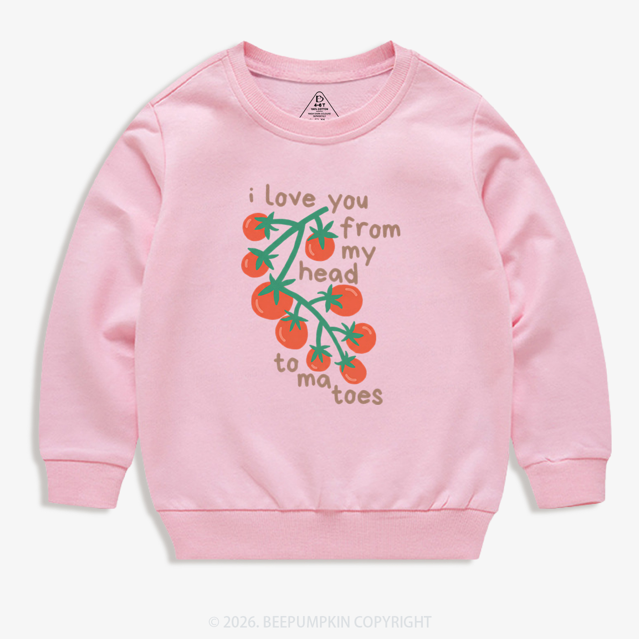 I Love You From My Head Tomatoes Kid's Sweatshirt