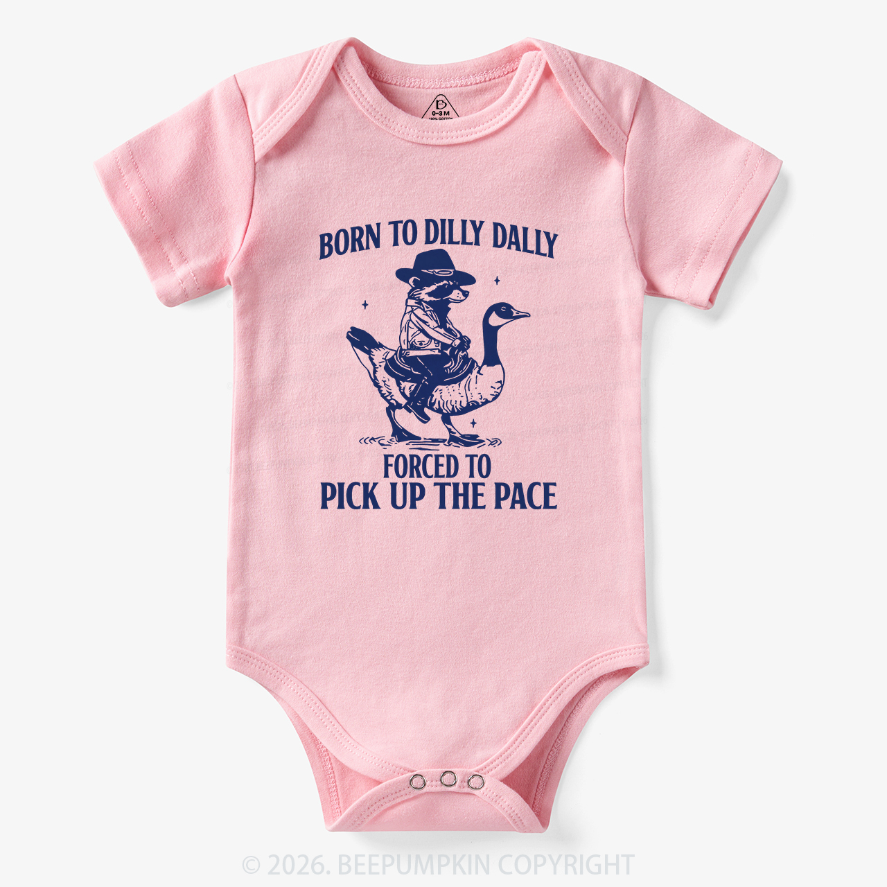 Born To Dilly Dally Retro Racoon Goose Bodysuit